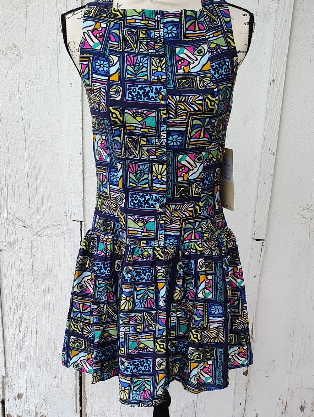 NWT Doe & Rae Multicolor Geometric Floral Mini Dress, Sample, Size Small